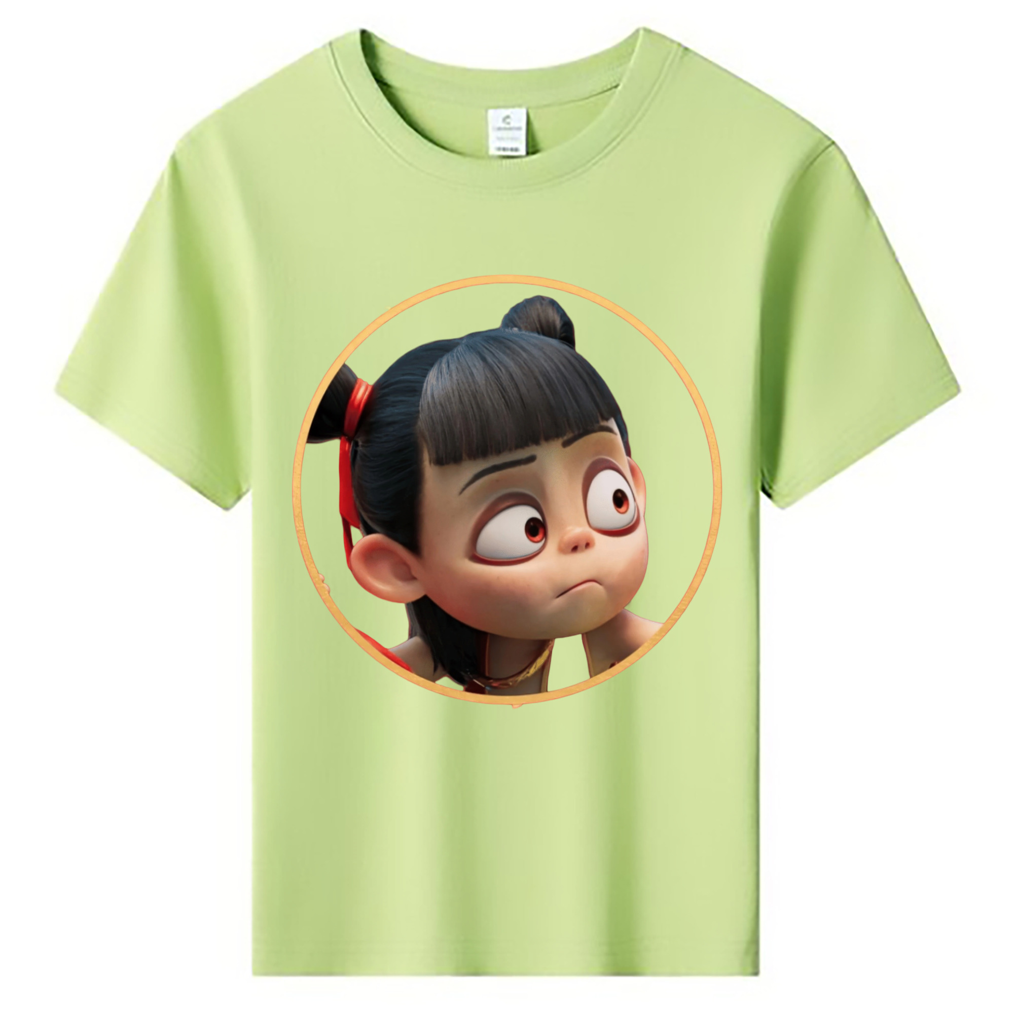 （画像用） Ne Zha 2 ナタ 魔童の大暴れ 綿100％キッズTシャツ（フロントプリント）